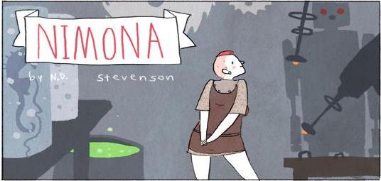 Nimona looks around the lab.